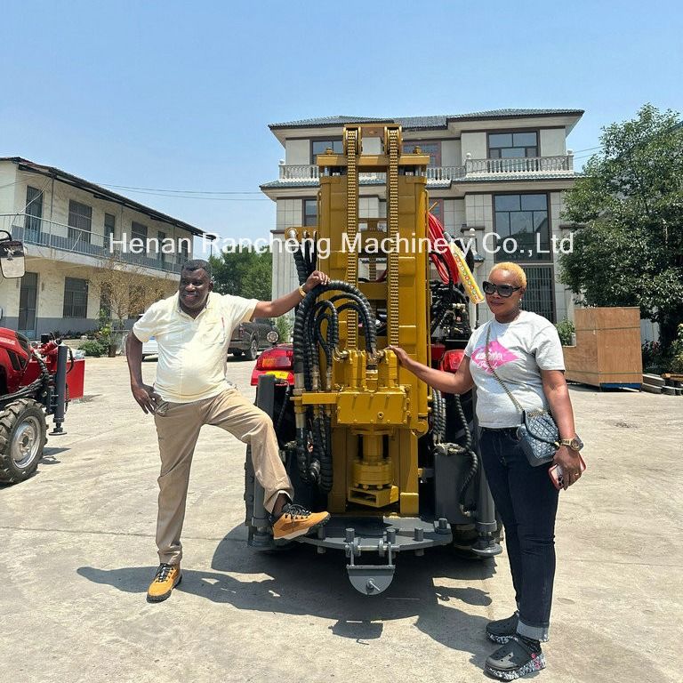 200m Trator montado Máquina de perfuração de poços de água de grande potência Trator Forno de perfuração profundo