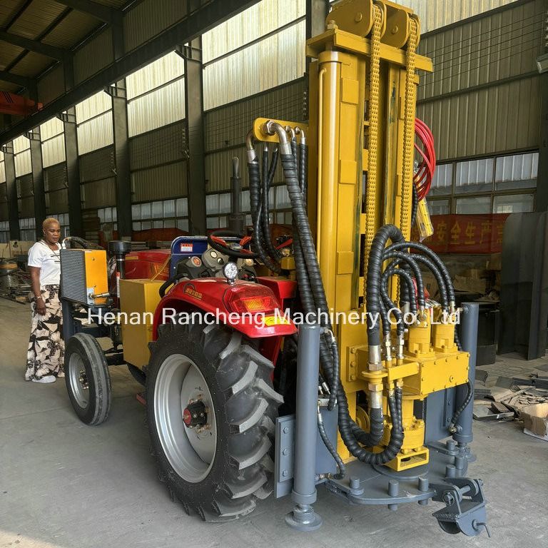 Máquina de perfuração de poços de água de controlo remoto 260m Máquina de perfuração de poços de água agrícola e pneumática