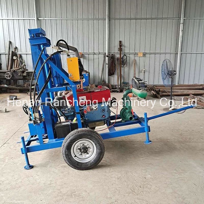 Máquina de perfuração de água hidráulica de 150 m de profundidade com tipo percussivo e rotativo