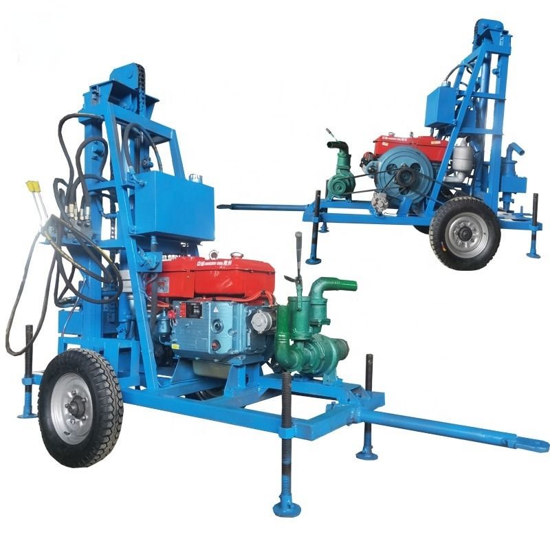 Máquina de perfuração de água hidráulica de 150 m de profundidade com tipo percussivo e rotativo