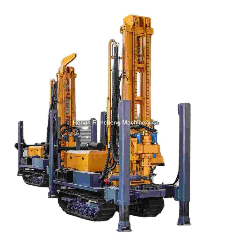 180m Pneumático de água bem de perfuração Rig Multifunção Crawler montado Rig com 55KW Quanchai diesel