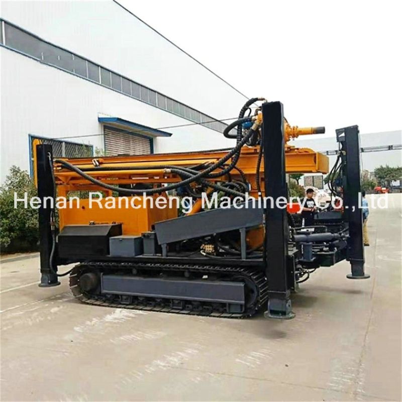 Máquina de perfuração de poços de água profunda hidráulica pneumática de 500 m tipo Crawler