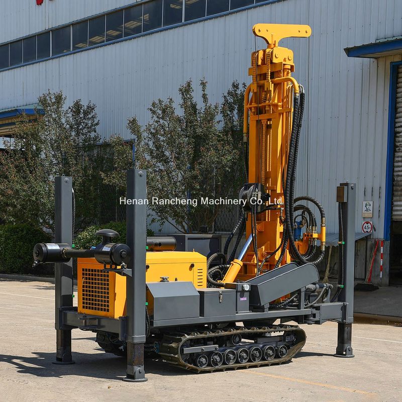Pernas de suporte hidráulico de alta altura 350m Cravador de poço de poço de água Rig de perfuração com motor de 91KW