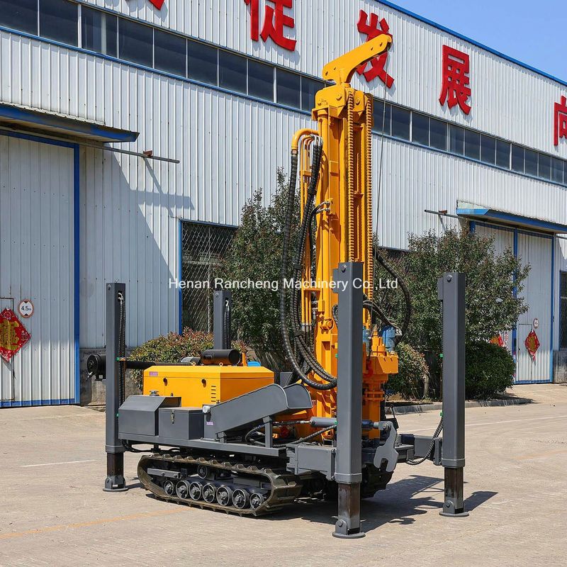 Pernas de suporte hidráulico de alta altura 350m Cravador de poço de poço de água Rig de perfuração com motor de 91KW