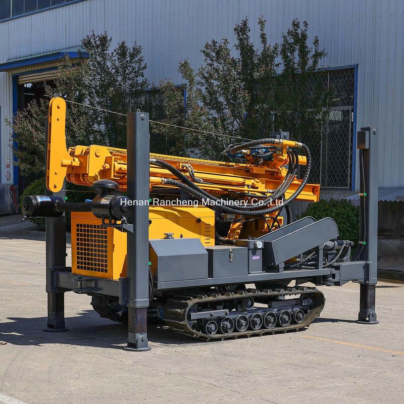 Pernas de suporte hidráulico de alta altura 350m Cravador de poço de poço de água Rig de perfuração com motor de 91KW