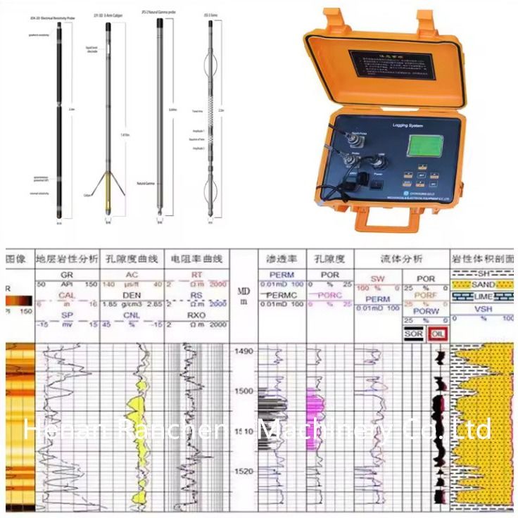 Equipamento de registro de poços RCQ-2D Sistema de registro digital com sonda de resistividade elétrica gama natural JDX-2Dr