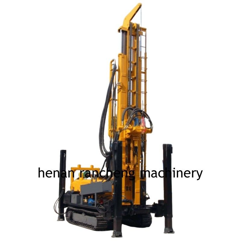 Pernas de suporte hidráulico de alta altura 350m Cravador de poço de poço de água Rig de perfuração com motor de 91KW