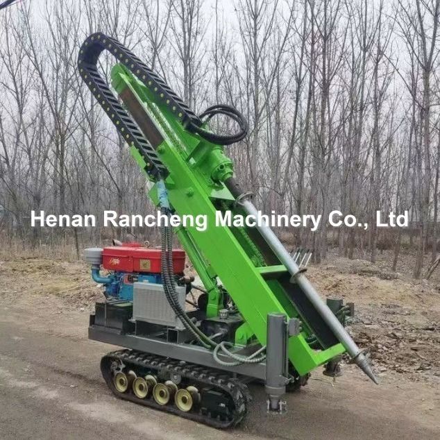 1.2T 30m 30HP Motor Power Crawler Solar Pile Drive com 4 pernas hidráulicas