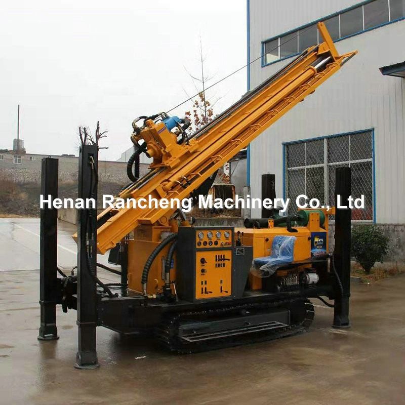 350m Profundidade de perfuração Borracha Caterpillar Track Water Well Drilling Rig Borracha Pneumática Crawler Borracha