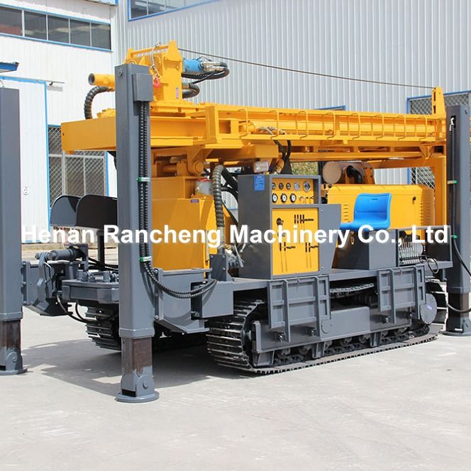 350m Profundidade de perfuração Borracha Caterpillar Track Water Well Drilling Rig Borracha Pneumática Crawler Borracha