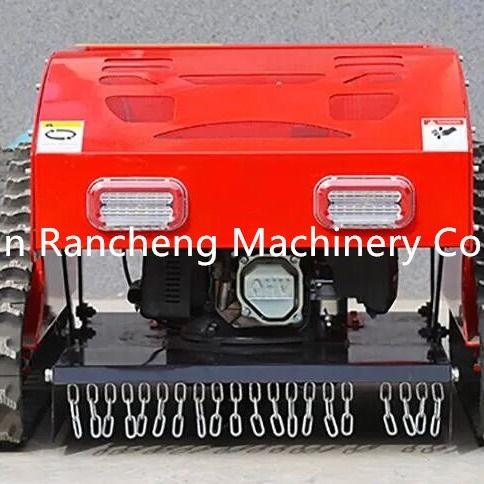 Cortador de relva híbrido de quatro rodas com comando remoto (motor a gasolina + motor elétrico)