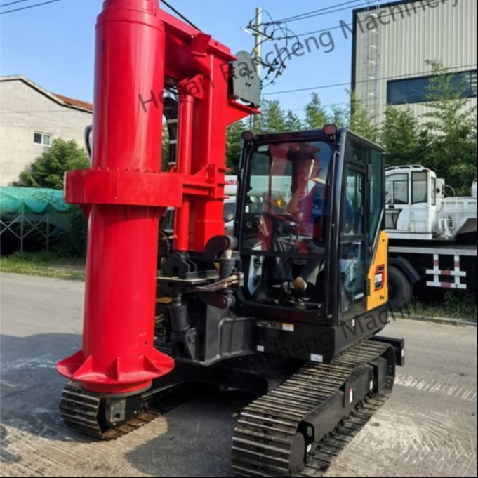 RCQ-10C mini-pilha hidráulica de perfuração Rig 10m profundidade com 36KW Kubota motor Sany SY60C chassi de escavadeira