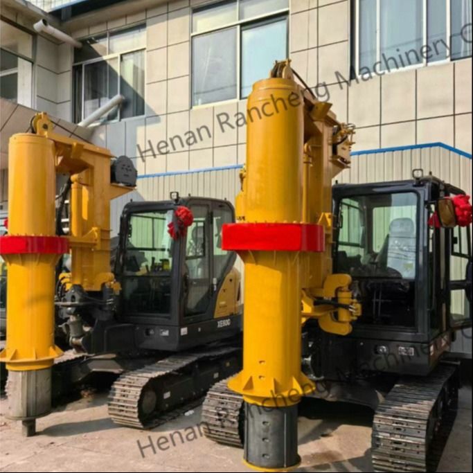 RCQ-10C mini-pilha hidráulica de perfuração Rig 10m profundidade com 36KW Kubota motor Sany SY60C chassi de escavadeira