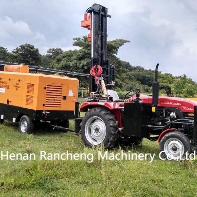 Instalação de perfuração montada num tractor, de quatro rodas, de alta potência para perfuração de poços de água de 200/260 m, 254 mm.