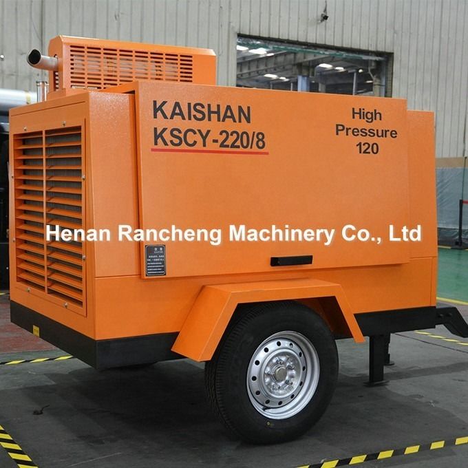 Compressor de ar de parafuso a diesel portátil de 1400 kg 55 kW para um único estágio de compressão