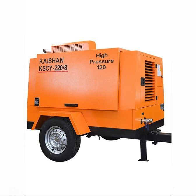 Compressor de ar de parafuso a diesel portátil de 1400 kg 55 kW para um único estágio de compressão