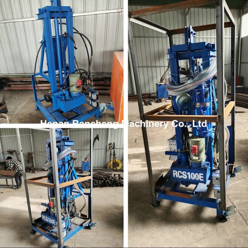 Rig de perfuração de poços de água portátil de 100 m de profundidade com motor de 22 HP 40 kg de carga máxima