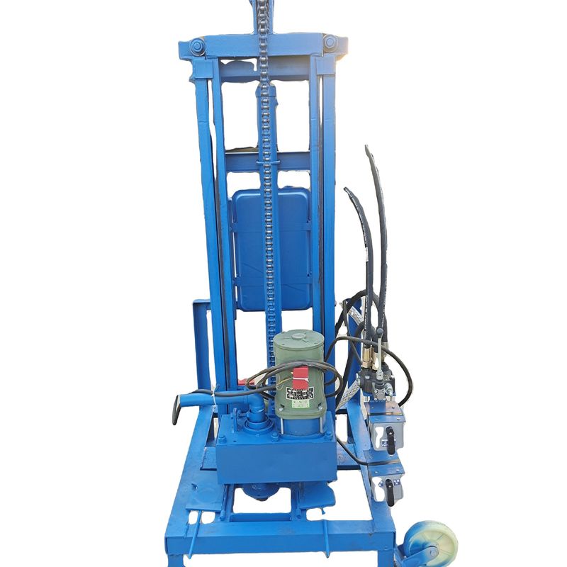 Rig de perfuração de poços de água portátil de 100 m de profundidade com motor de 22 HP 40 kg de carga máxima