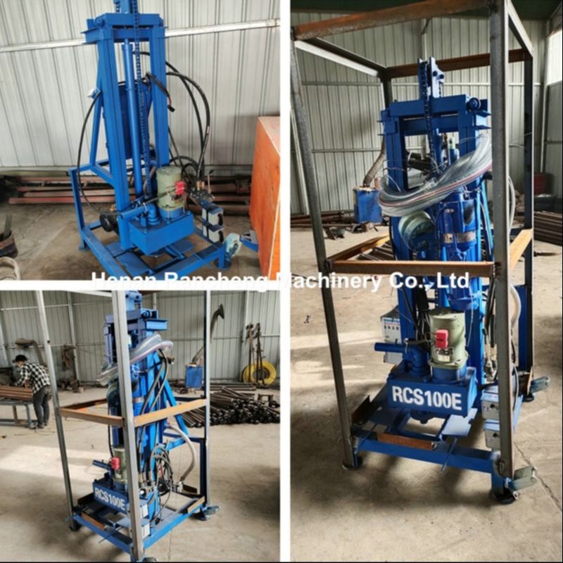Rig de perfuração de poços de água portátil de 100 m de profundidade com motor de 22 HP 40 kg de carga máxima