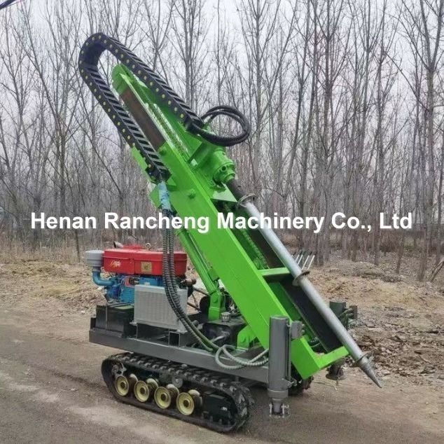 Estacador Hidráulico Pequeno RCKM-30s Equipado com Motor a Gasolina de 28HP para Instalação de Estacas Solares Eficiente e Preciso