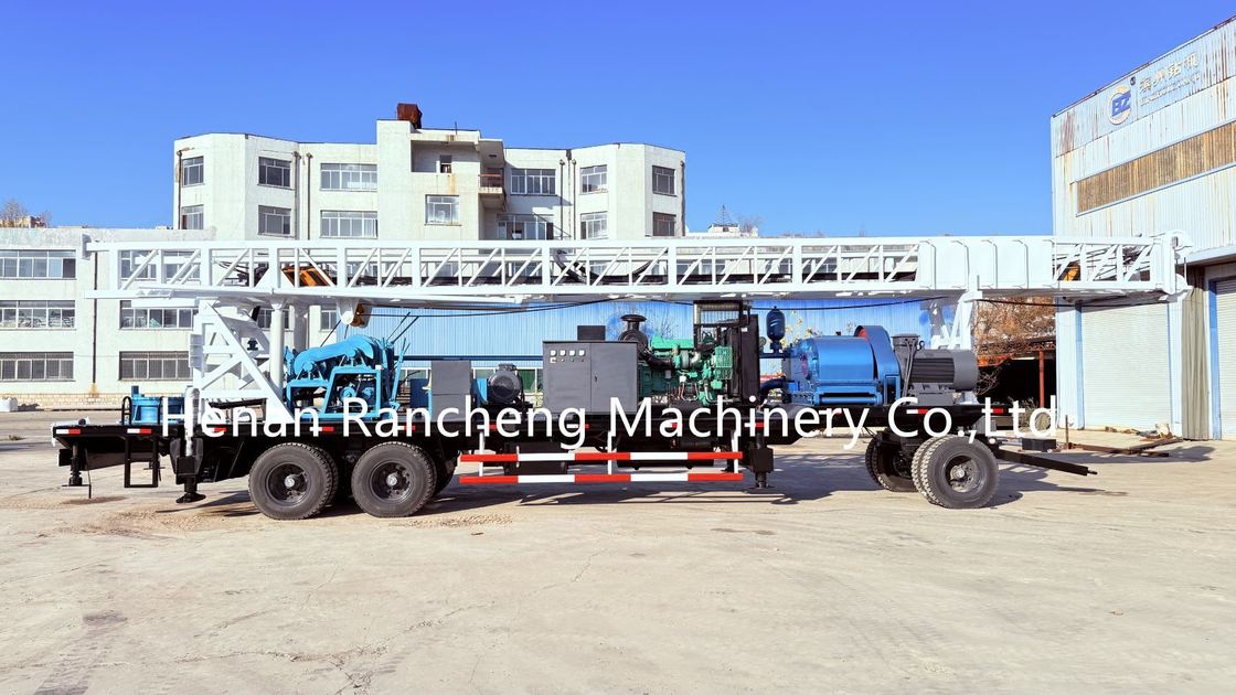 Perfuratriz de Poço de Água Montada em Reboque com Motor Diesel Cu-mmins de 132KW para Perfuração de Água a 600m