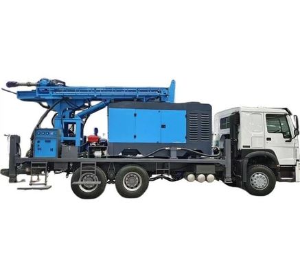 Plataforma de perfuração de poços de água montada em triciclo hidráulico, profundidade de perfuração 400m com motor Cummins de 170 HP para veículo de carga