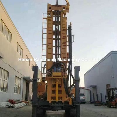 Máquina de perfuração hidráulica de poços de rolagem de 1000 m, plataforma de perfuração pneumática com motor diesel