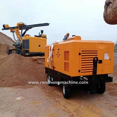 Compressor de ar portátil a engrenagem diesel de 1400 kg 55 kW para pressão de trabalho de 8 bar